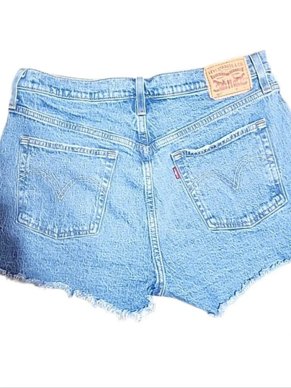 Levi's 501 Light Blue High-Rise Cutoff Denim Shorts. Size 32 Waist - Picture 2 of 9